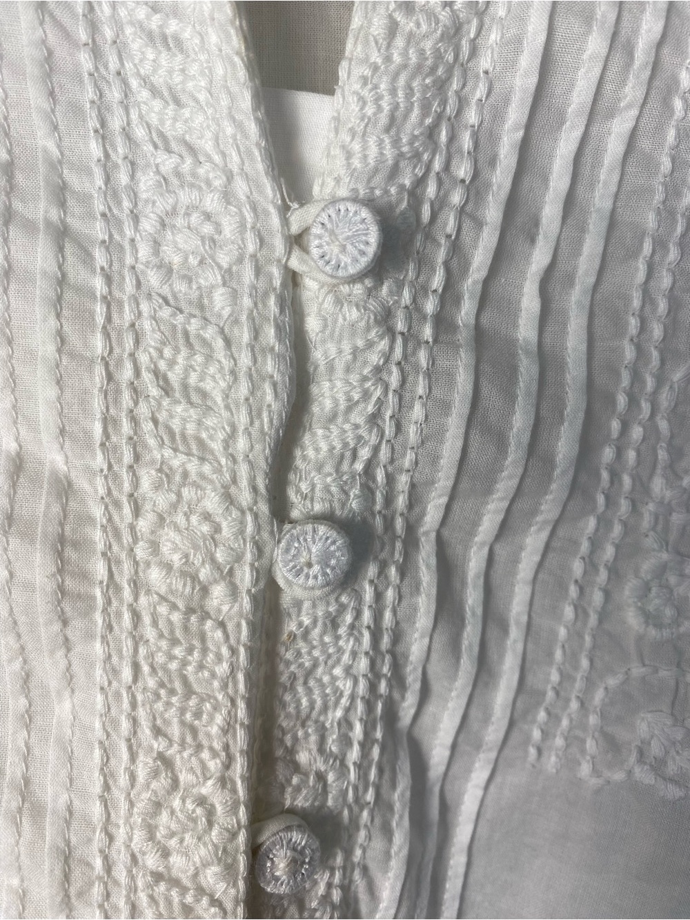 Lauren Ralph Lauren White Embroidered 100% Cotton Tunic Blouse-L-Coastal Grandma - Picture 5 of 8
